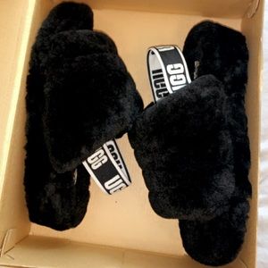 Black UGG slides